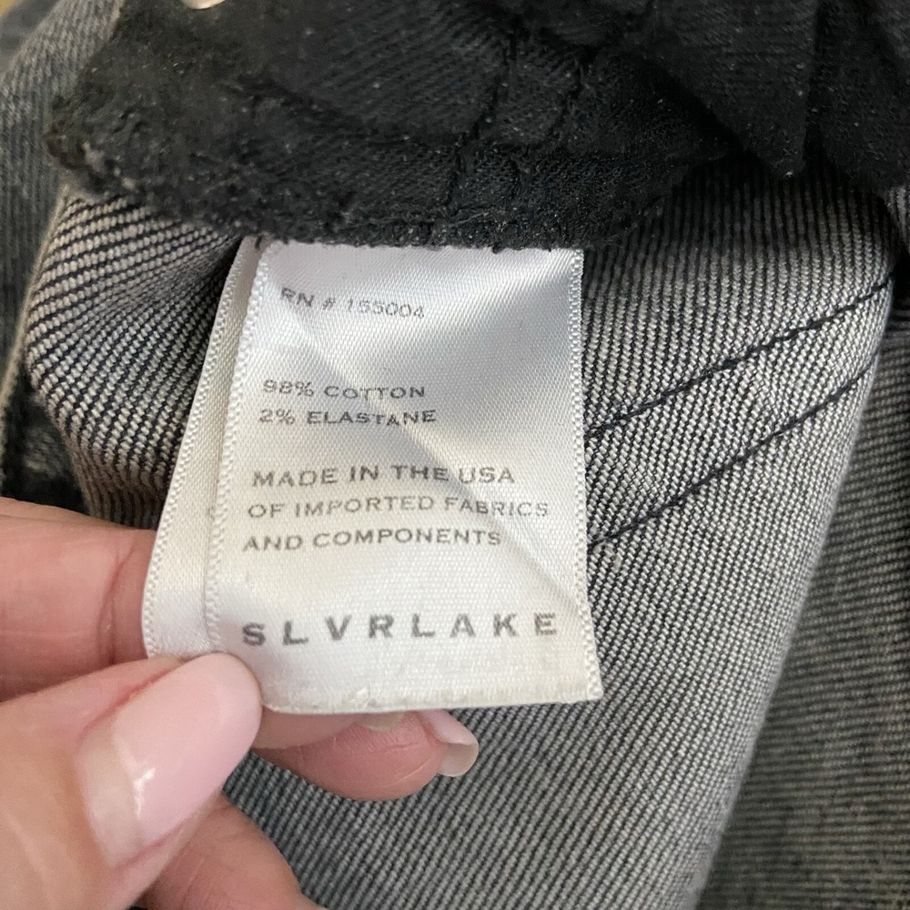 SLVRLAKE Lou Lou Slim Straight Jeans In River‎ Moon Grey Wash Size 26 - Picture 6 of 9